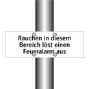 Rauchen in diesem Bereich löst einen Feueralarm aus
