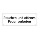 Rauchen und offenes Feuer verboten
