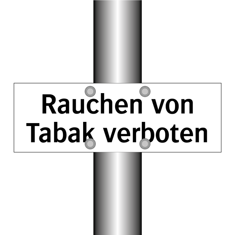 Rauchen von Tabak verboten
