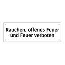 Rauchen, offenes Feuer und Feuer verboten