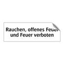 Rauchen, offenes Feuer und Feuer verboten