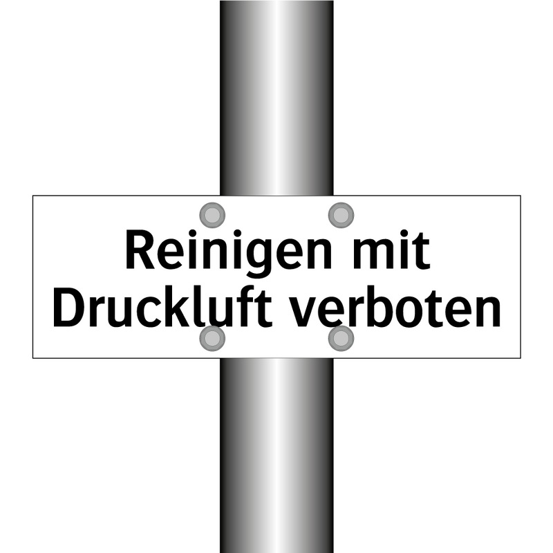 Reinigen mit Druckluft verboten