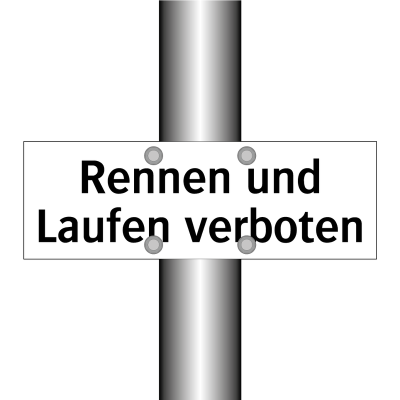Rennen und Laufen verboten