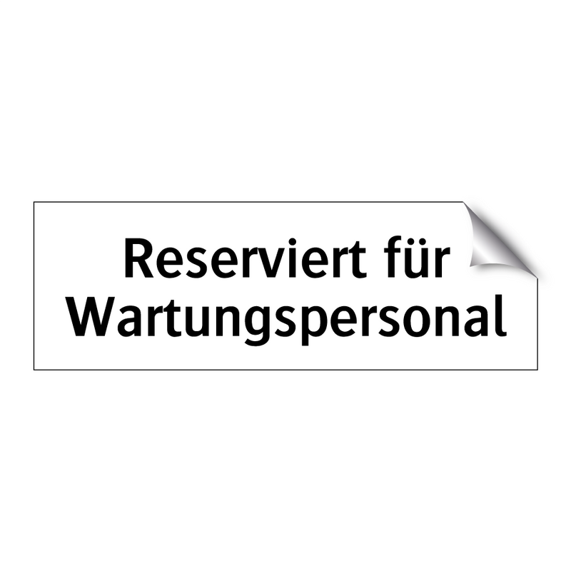 Reserviert für Wartungspersonal