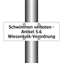 Schwimmen verboten - Artikel 5.6 Wiesenkolk-Verordnung