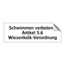 Schwimmen verboten - Artikel 5.6 Wiesenkolk-Verordnung