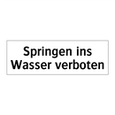 Springen ins Wasser verboten