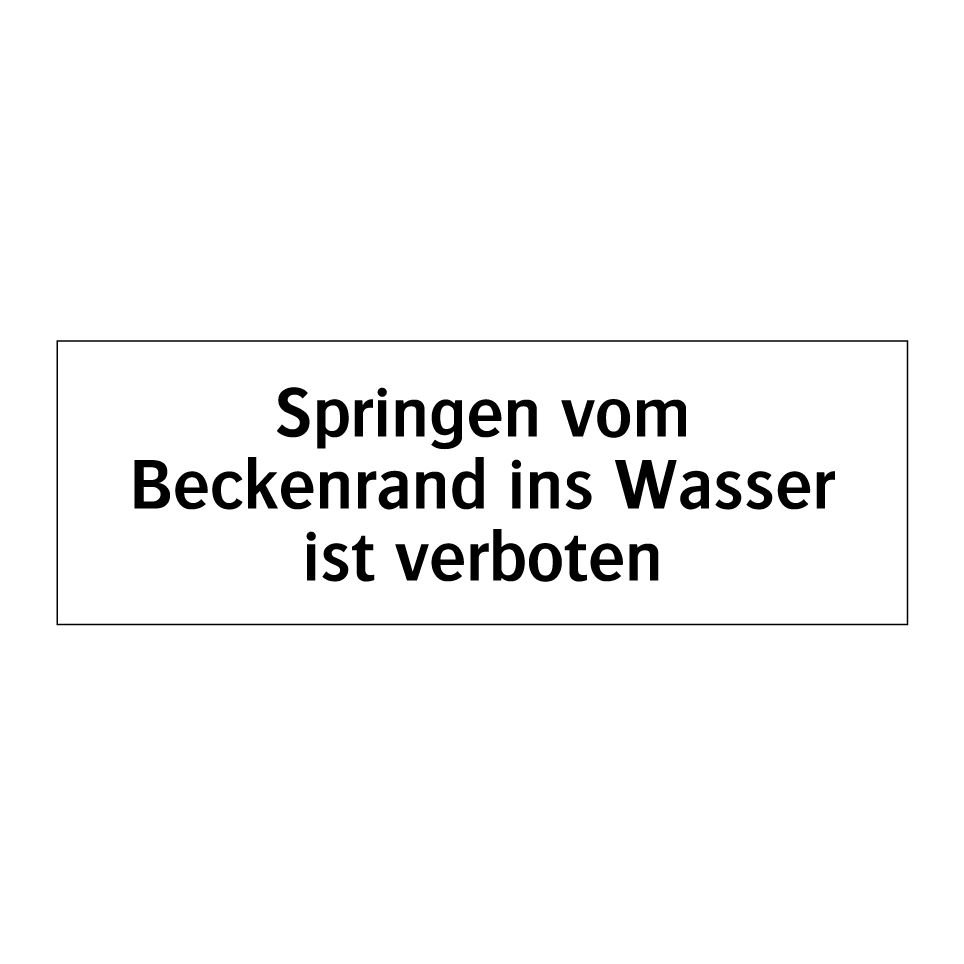 Wandkings Hinweisaufkleber "Das Springen Vom Beckenrand Ist Untersagt!" 20x15 Cm – Witterungsbeständig Für Innen & Außen
