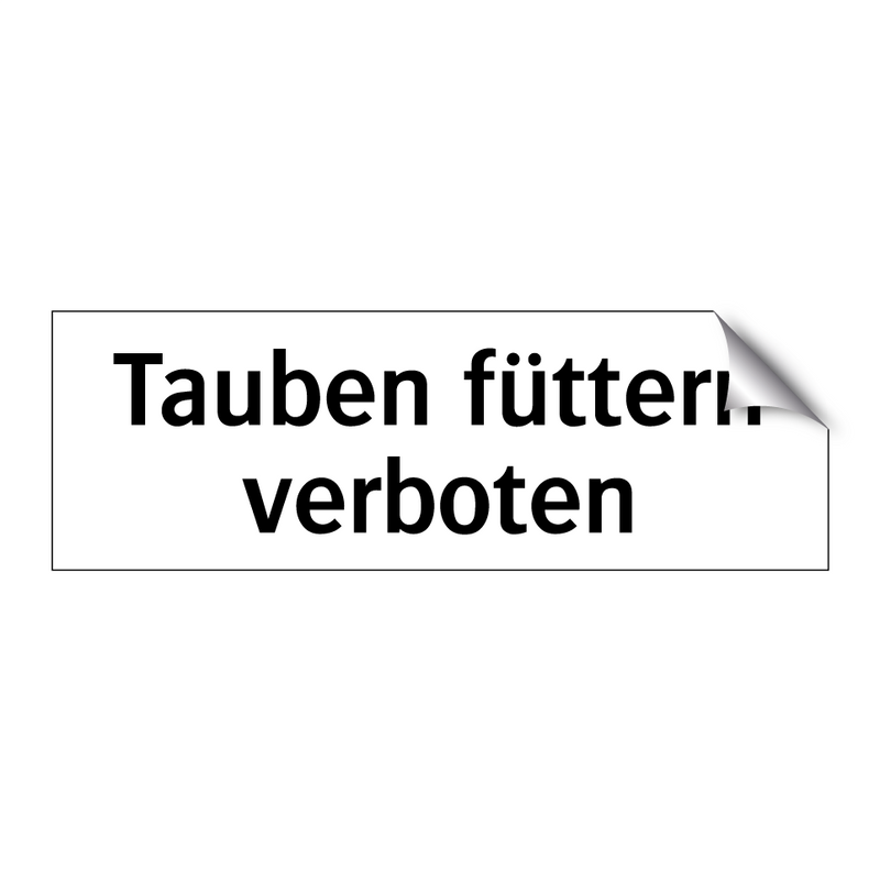 Tauben füttern verboten