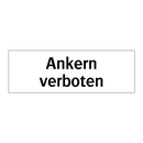 Ankern verboten