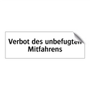 Verbot des unbefugten Mitfahrens