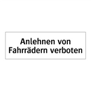 Anlehnen von Fahrrädern verboten