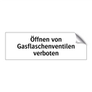 Öffnen von Gasflaschenventilen verboten