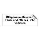 Öllagerraum Rauchen, Feuer und offenes Licht verboten