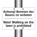 Achtung! Betreten des Rasens ist /.../ - Note! Walking on the lawn is prohibited/.../
