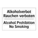 Alkoholverbot Rauchen verboten - Alcohol Prohibition No Smoking