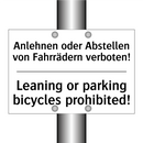Anlehnen oder Abstellen von Fahrrädern /.../ - Leaning or parking bicycles prohibited!/.../