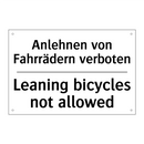 Anlehnen von Fahrrädern verboten/.../ - Leaning bicycles not allowed