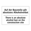 Auf der Baustelle gilt absolutes /.../ - There is an absolute alcohol ban /.../