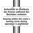 Aufenthalt im Drehkreis des Kranes /.../ - Staying within the crane's turning /.../