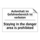 Aufenthalt im Gefahrenbereich /.../ - Staying in the danger area is /.../