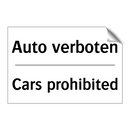 Auto verboten - Cars prohibited