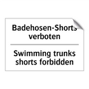 Badehosen-Shorts verboten - Swimming trunks shorts forbidden/.../