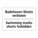 Badehosen-Shorts verboten - Swimming trunks shorts forbidden/.../