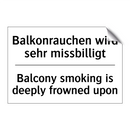 Balkonrauchen wird sehr missbilligt/.../ - Balcony smoking is deeply frowned /.../