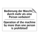 Bedienung der Maschine durch mehr /.../ - Operation of the machine by more /.../