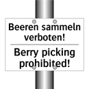 Beeren sammeln verboten! - Berry picking prohibited!