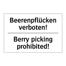 Beerenpflücken verboten! - Berry picking prohibited!