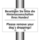 Beseitigen Sie bitte die Hinterlassenschaften /.../ - Please remove your dog's droppings!/.../