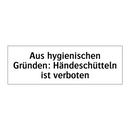 Aus hygienischen Gründen: Händeschütteln ist verboten