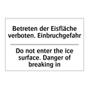 Betreten der Eisfläche verboten. /.../ - Do not enter the ice surface. /.../