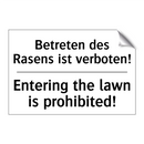 Betreten des Rasens ist verboten!/.../ - Entering the lawn is prohibited!/.../