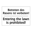 Betreten des Rasens ist verboten!/.../ - Entering the lawn is prohibited!/.../