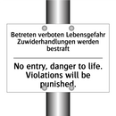 Betreten verboten Lebensgefahr /.../ - No entry, danger to life. Violations /.../