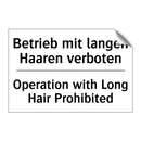 Betrieb mit langen Haaren verboten/.../ - Operation with Long Hair Prohibited/.../