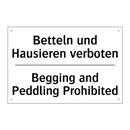 Betteln und Hausieren verboten - Begging and Peddling Prohibited/.../