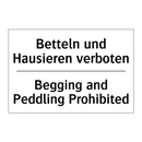 Betteln und Hausieren verboten - Begging and Peddling Prohibited/.../