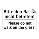 Bitte den Rasen nicht betreten!/.../ - Please do not walk on the grass!/.../