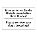 Bitte entfernen Sie die Hinterlassenschaften /.../ - Please remove your dog's droppings!/.../