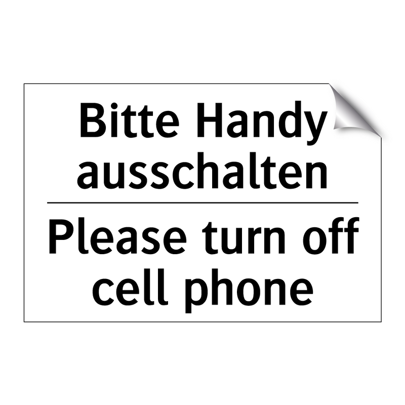 Bitte Handy ausschalten - Please turn off cell phone