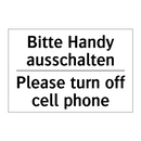 Bitte Handy ausschalten - Please turn off cell phone