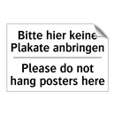 Bitte hier keine Plakate anbringen/.../ - Please do not hang posters here/.../