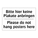 Bitte hier keine Plakate anbringen/.../ - Please do not hang posters here/.../