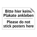 Bitte hier keine Plakate ankleben/.../ - Please do not stick posters here/.../