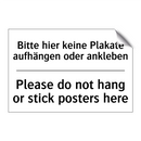 Bitte hier keine Plakate aufhängen /.../ - Please do not hang or stick posters /.../