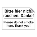 Bitte hier nicht rauchen. Danke!/.../ - Please do not smoke here. Thank /.../